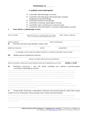 Polish Education Special Needs Assessment Form