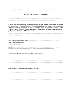 Medical Certificate for Special Education