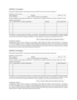 Polish Medical Prescription Request Form