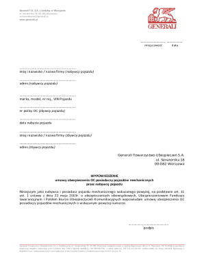 Vehicle Insurance Cancellation Form