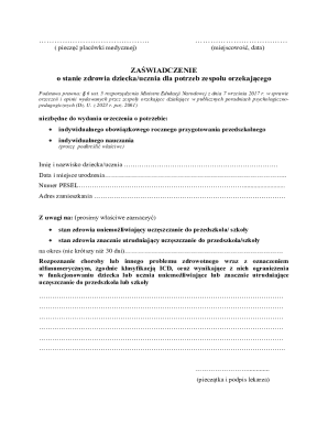 Medical Certificate for School Attendance