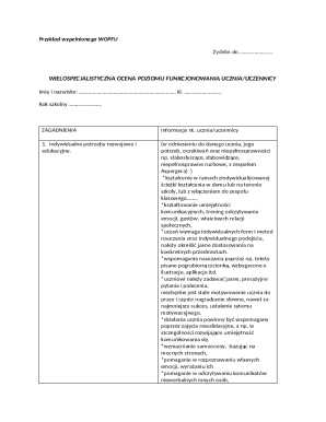 Wielospecjalistyczna Ocena Poziomu Funkcjonowania Ucznia