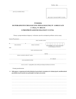 Poland Student Psychological Diagnosis Request Form