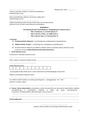Poland Educational Psychology-Pedagogical Request Form