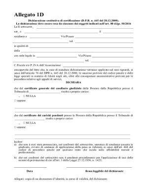 Italian Self-Certification Declaration Form