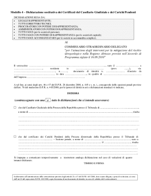 Italian Criminal Record Declaration Form
