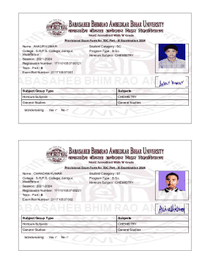 Provisional Exam Form for TDC Part III Examination 2024