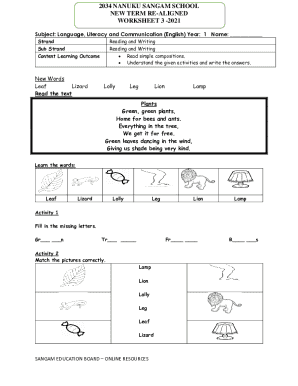 Sangam Education Board Worksheet 3