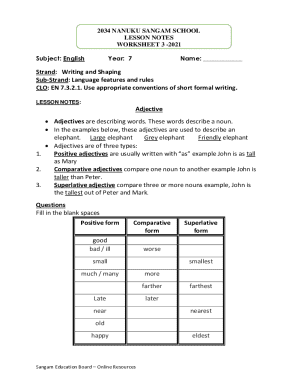 English Lesson Worksheet