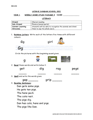 Year 1 Weekly Home Study Package 4