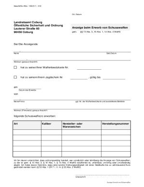 German Firearm Acquisition Notice