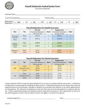 Payroll Deduction Authorization Form