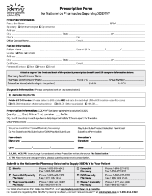 Prescription Form for XDEMVY