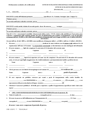 Italian Teacher Mobility Declaration Form