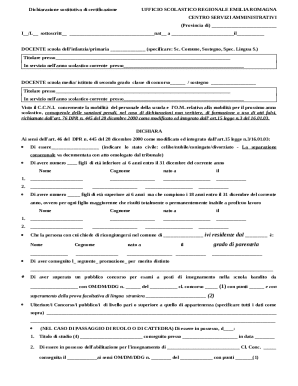 Dichiarazione Sostitutiva Certificazione