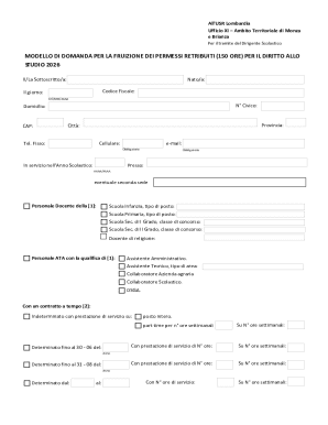 Italian Education Leave Request Form 2026