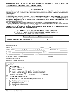 Italian Education Leave Request Form