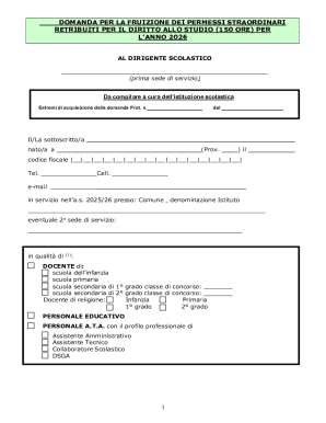 Italian School Study Leave Application