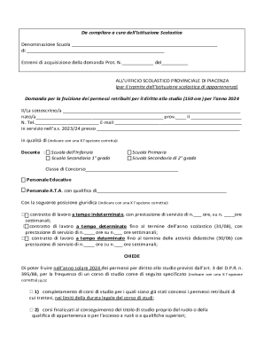 Italian School Study Leave Application Form