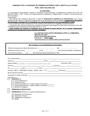 Italian Education Leave Request Form 2024