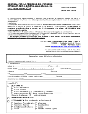 Italian Education Leave Request Form 2024