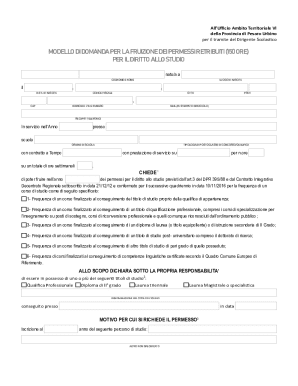 Italian Teacher Study Leave Application