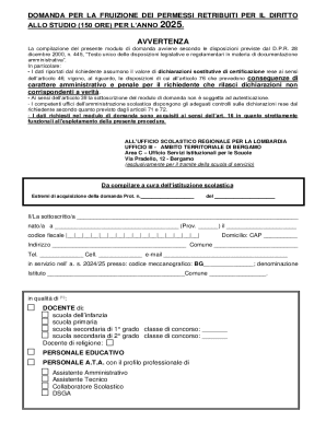 Italian Education Leave Request Form