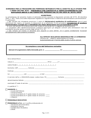 Italian Study Leave Request Form 2025