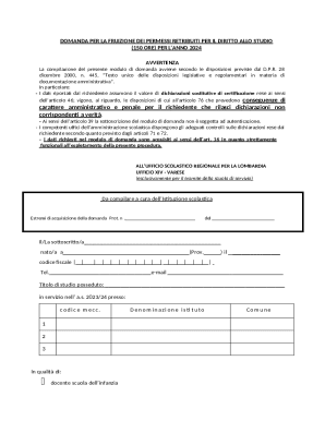 Italian Study Leave Permission Request Form