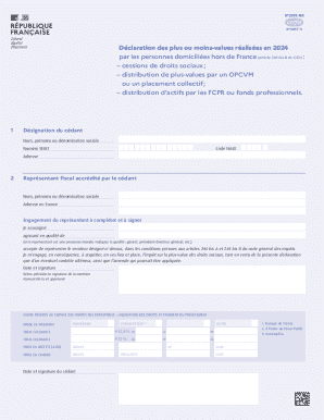 French Capital Gains Declaration Form 2074-NR