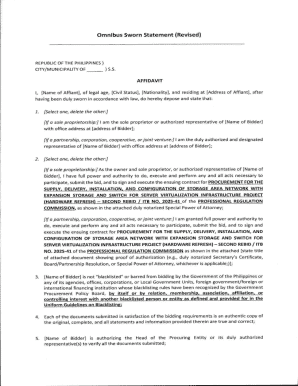 Omnibus Sworn Statement