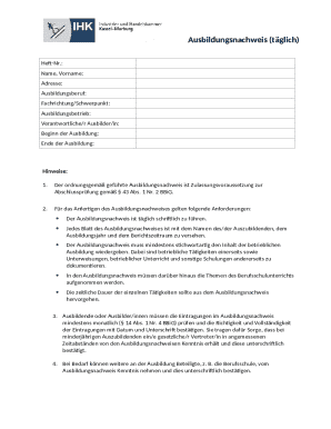 German Apprenticeship Logbook