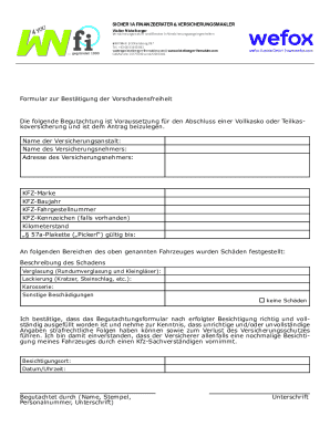 Austria Vehicle Damage Inspection Form