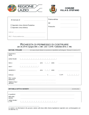 Italian Construction Permit Application