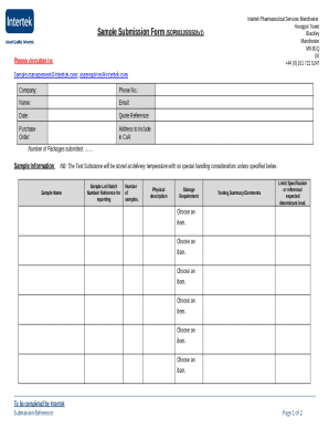 Intertek Sample Submission Form - Blank Fillable Template | Fill Out ...