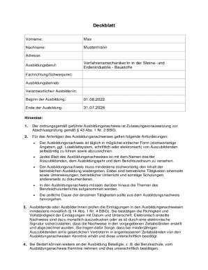 German Apprenticeship Training Log