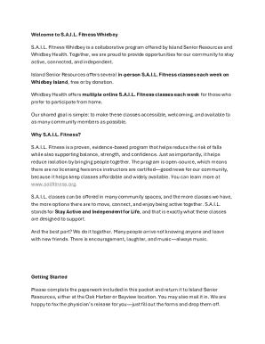 SAIL Fitness Enrollment Form