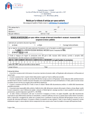 CAIMOP Pension Fund Medical Expense Advance Request