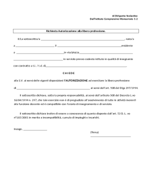 Request for Authorization to Practice Private Teaching