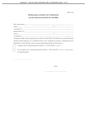 Italian Vaccination Declaration Form