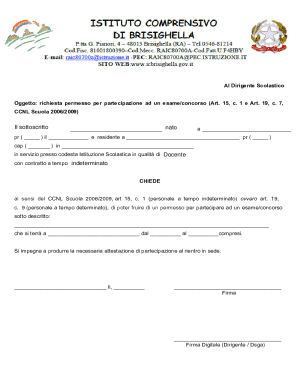 Italian School Permission Request Form