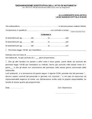 Declaration of Substitution of Notoriety for Leave