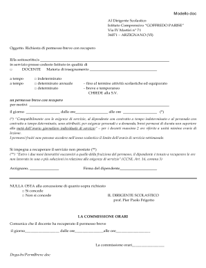 Short Leave Request Form