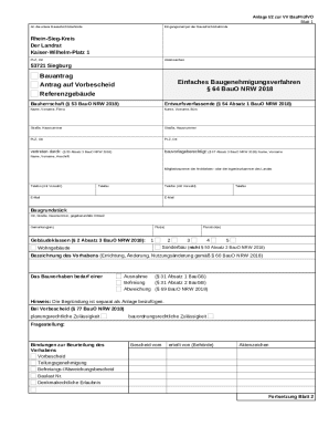 Bauantrag Form NRW