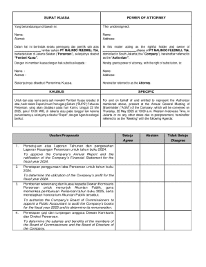 Power of Attorney for Shareholder Meeting