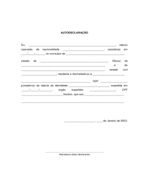 Brazilian Self-Declaration Form