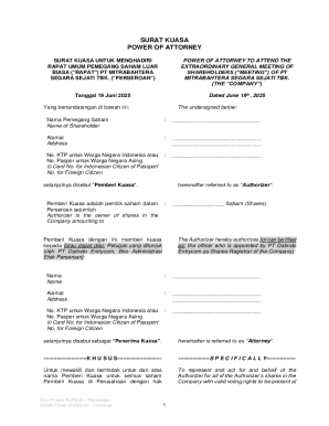 Power of Attorney for Shareholder Meeting