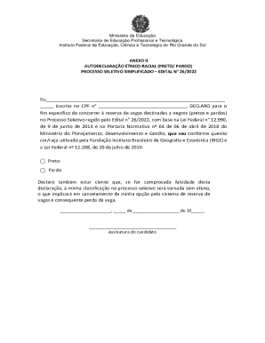 Ethnic-Racial Self-Declaration Form