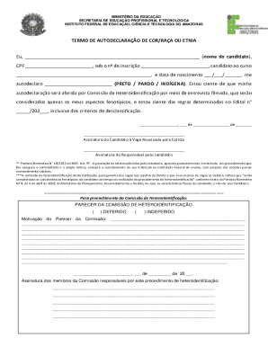 Brazil Self-Declaration of Race Form