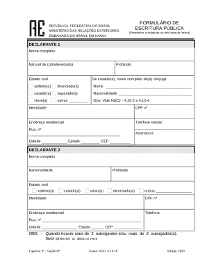 Brazil Public Notary Form